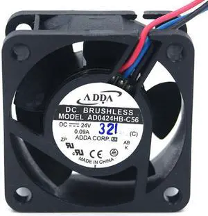 ADDA 4CM AD0424HB-C56 Dual bearing Cooler with 24V 0.09A 3 Wires 3pins Connector