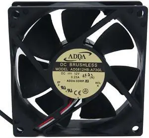 ADDA 8025  AD0812HB-A73GL  Dual Balls Bearing Cooling fan with  12V 0.25A 3 Wires