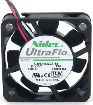 Nidec UltraFlo 4cm U40X12MLZ7-52 NBRX Bearing Cooling fan with 12V 0.05A 0.6W 3 Wires 3Pins connector
