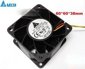 Delta 6038 FFB0612EHE  Dual Balls Bearing DC Fan with 12V 1.20A 3 Wires