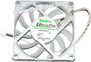 NIDEC 8010 12V 0.25A 8CM  U80R12MUA-57 Ultral-thin DC Cooling fan with 2 Wires  2pins
