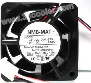 20 Pcs /  Lot  NMB 2410ML-04W-B79 M53 12V 0.58A Dual Balls Bearing 3 Wires 3 Pins Connector DC Fan