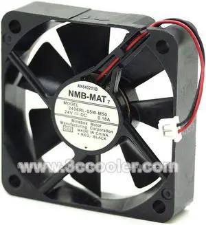 NMB-MAT 2406RL-05W-M50 24V 0.18A 6015 6CM 2 Wires 2 Pins Dual Balls Bearing Inverter Converter Fan