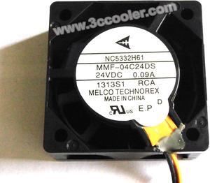 Melco 4015 MMF-04C24DS RCA 24V 0.09A 3 Wires NC5332H61 Cooling fan