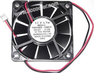 Shicoh ICFAN 6010 F6010ES-12NCV 12V 0.15A 2 Wires 2 Pins Connector DC square Fan