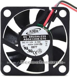 Original ADDA AD0412HB-G70 12V 0.10A Dual balls Bearing 4CM 2 Wires DC Fan