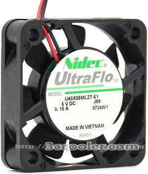 Nidec 4cm  U40X05ML27-51 4010 DC5V 0.10A NBR Cooling fan with 2 Wires 2 Pins
