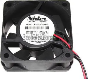 NIDEC 6025 M34313-55RA9F TA225DC 189652-Q01 24V 0.16A 2 Wires Cooling fan NIDEC 6025 M34313-55RA9F TA225DC 189652-Q01 24V 0.16A 2 Wires Cooling fan