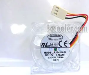 Original EVERFLOW R124010SL 4010 12V 0.10A  3Wires 3 Pins Connector Transparent DC Fan, Case Fan Original EVERFLOW R124010SL 4010 12V 0.10A  3Wires 3 Pins Connector Transparent DC Fan, Case Fan