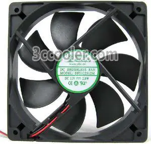 Young Lin 12025 DFS122512M 12V 2.8W 2 Wires Square DC Cooling fan