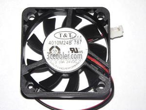 T&T 4010 4010M24B 787 24V 0.09A 2 Wires 2 Pins connector Cooling fan