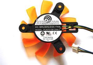Power Logic PLA07015B12HH-1 12V 0.3A 4 Wires 4 Pins Connector Frameless Orange Cooling fan
