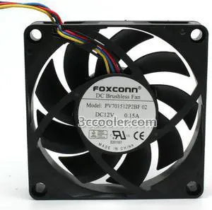 Foxconn 7015 PV701512P2BF 12V 0.15A 4Wire Cooling Fan