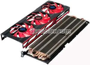 3pcs Cooling fan with black frame and heatsink For ATI Radeon HD7990