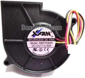 Original RUILIAN RBD7530B1 7530 12V 0.50A 3 Wires 3 Pins Connector Blower Original RUILIAN RBD7530B1 7530 12V 0.50A 3 Wires 3 Pins Connector Blower