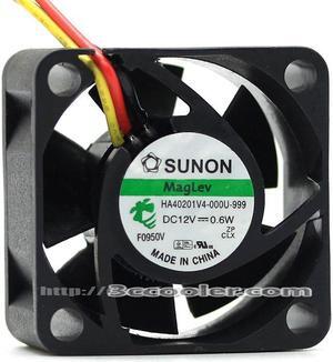 Sunon 4CM 4020 HA40201V4-000U-999 DC12V 0.6W 3 Wires 3 Pins Case Fan