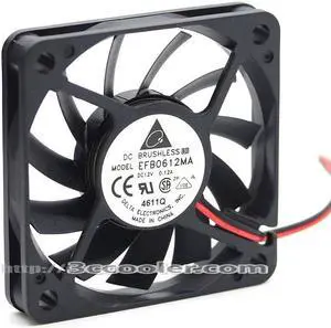 10 Pcs For  Delta 6CM 60*10MM EFB0612MA DC 12V 0.12A 2 Wires 6CM case fan CPU Cooler