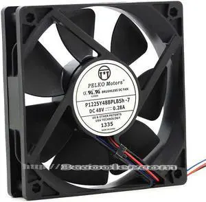 DC Brushless Square Cooler of PELKO 12025 P1225Y48BPLB5h-7 with 48V 0.28A 13.44W DC Brushless Square Cooler of PELKO 12025 P1225Y48BPLB5h-7 with 48V 0.28A 13.44W