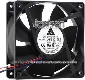Delta 12038 AFB1212LE DC12V 0.30A 3 Wires 3 Pins Case Fan 12CM axial fan