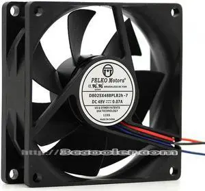 PELKO MOTORS 8CM 8025 D8025X48BPLB2h-7 DC48V 0.07A 3 Wires 3 Pins Case Fan