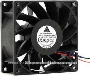 Delta 9CM 9238 FFB0912EHE FOO 102.02CFM 12V 1.5A 3 Wires 3 Pins Case Fan