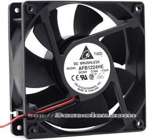 Delta  120*38MM AFB1224HE DC 24V 0.36A 2 Wires 2 Pins 12CM Case fan inverter cooler