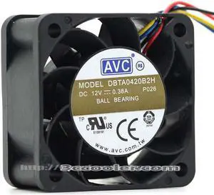 AVC 4020 DBTA0420B2H DC 12V 0.38A 4 Wires 4 Pins  4CM Case Fan