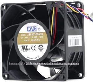 AVC 8038 2B08038B48U DC 48V 0.58A PWM 4 Wires 4 Pins  8CM Case Fan server axial fan power cooler