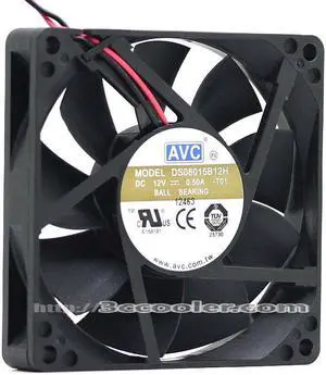 AVC 8015 DS08015B12H DC 12V 0.50A 2 WIres 2 Pins 8CM Case Fan