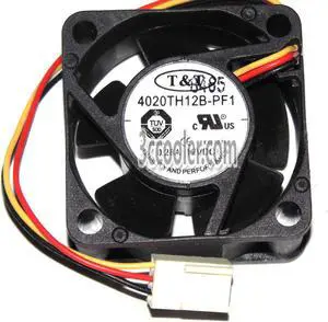T&T 40*20mm 4020TH12B-PF1 12V 0.28A 3 Wires 3 Pins 4CM Case Fan