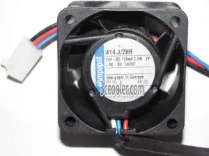 PAPST 4025 4CM 414J/2HH 414J 2HH 24V 150mA 3.6W 3 Wires 3 Pins 4CM Case Fan
