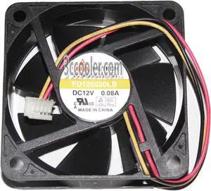 Y.S.TECH 6020 FD126020LB 12V 0.08A 3 Wires 6CM Case Fan Y.S.TECH 6020 FD126020LB 12V 0.08A 3 Wires 6CM Case Fan