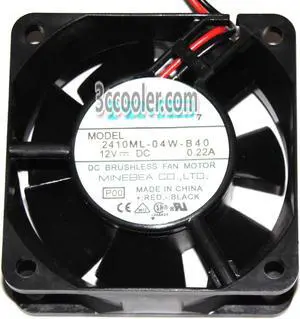 NMB 6025 2410ML-04W-B40 Square Cooler with  12V 0.22A 2 Wires 2Pins Silence Cooler for Case