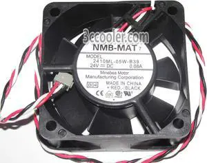 NMB 60x25mm 2410ML-05W-B39 B04 24V 0.08A 3 Wires 3 Pins DC Axial Fan inverter converter cooler