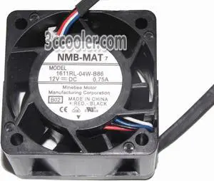 20 Pcs / Lot  NMB 40x28mm 1611RL-04W-B86 12V 0.75A 4Wires 4 Pins  PWM DC Axial Fan