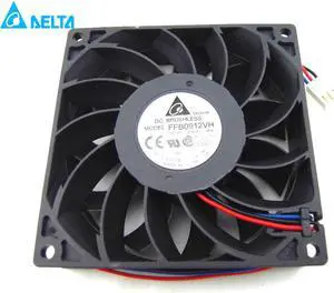 Original Delta 92x25mm FFB0912VH DC12V 0.90A 3 Wires 3 Pins Axial fan for inverter
