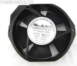 Commonwealth 172x150x51MM FP-108EXM AC230V 2 Pins Metal-Frame Axial Fan For cabinet