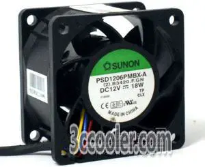 Square Cooler of SUNON 60x38mm PSD1206PMBX-A 12V 18W 4Wires Axial Fan For HP server