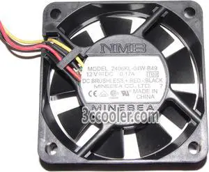 NMB 60x15mm 2406KL-04W-B49 TB9 12V 0.17A 3 Wires 3 Pins DC Fan 6cm axial fan