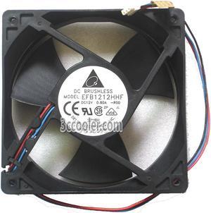 Delta 120x32mm EFB1212HHF R00 12V 0.8A 3 Wires 3 Pins Case Fan Server Cooler