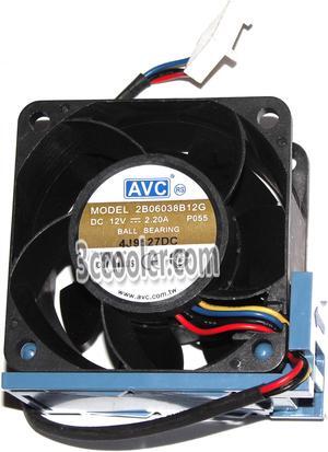 AVC 60x38mm 2B06038B12G 12V 2.20A DL180G6 P4300 G2 519199-001 530748-001 4 Wires 4 Pins Server Fan With blue Bracket