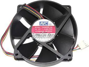 AVC 90x25mm DA09025R12M P035 12V 0.42A 4 Wires 8 Mounting-holes CAse Fan 9CM CPU Cooler AVC 90x25mm DA09025R12M P035 12V 0.42A 4 Wires 8 Mounting-holes CAse Fan 9CM CPU Cooler