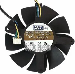 AVC DASB0815B2U Frameless 12V 0.6A 4 Wires 4 Pins VGA Fan graphics card cooler Blower