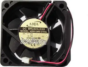 ADDA 60x15mm AD0612MB-D70GL 12V 0.11A 2 Wires Case Fan 6CM square Cooler ADDA 60x15mm AD0612MB-D70GL 12V 0.11A 2 Wires Case Fan 6CM square Cooler