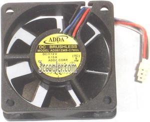 ADDA 60x20mm AD0612MB-C76GL 12V 0.13A 3 Wires 3 Pins Case Fan 6CM cpu cooler
