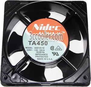 NIDEC 12038 120*38mm A30135-10 230V 0.13/0.105A 2 Pins AC Cooling fan 12CM Cabinet Cooler