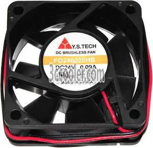 Y.S.TECH 6025 60*25mm FD246025HB 24V 0.09A 2 Wires Case fan 6CM cpu cooler