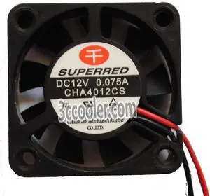 SUPERRED 4010 40*10mm CHA4012CS 12V 0.075A 2 Wires Case fan 4cm switch cooler
