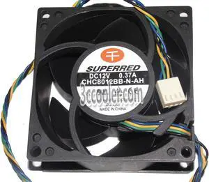 SUPERRED 8038 80*38mm CHC8012BB-N-AH 12V 0.37A 4 Wires 4 Pins Case fan 8CM server cooler SUPERRED 8038 80*38mm CHC8012BB-N-AH 12V 0.37A 4 Wires 4 Pins Case fan 8CM server cooler