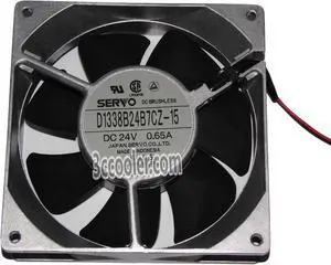 Servo 13038 130*38mm D1338B24B7CZ-15 24V 0.65A 2 Wires metal frame case fan 12CM inverter server power cooler for SJ300 L300P